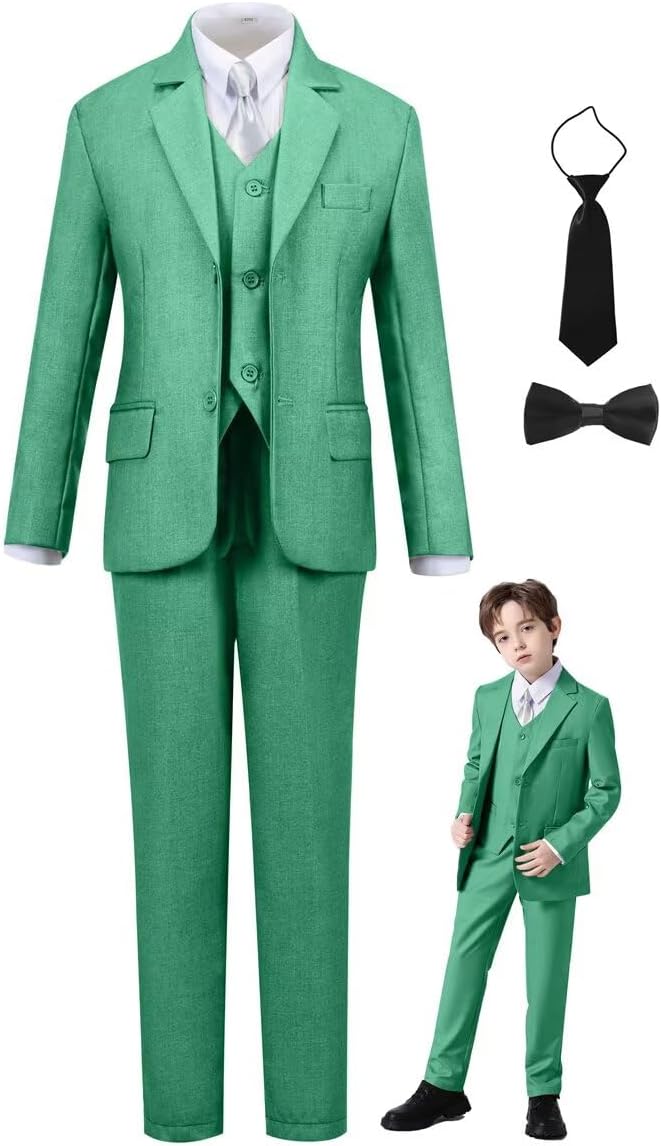 Boys Suit Set Slim Fit Kids Formal Suits Toddler Tuxedo Wedding Prom Classic - Image 7