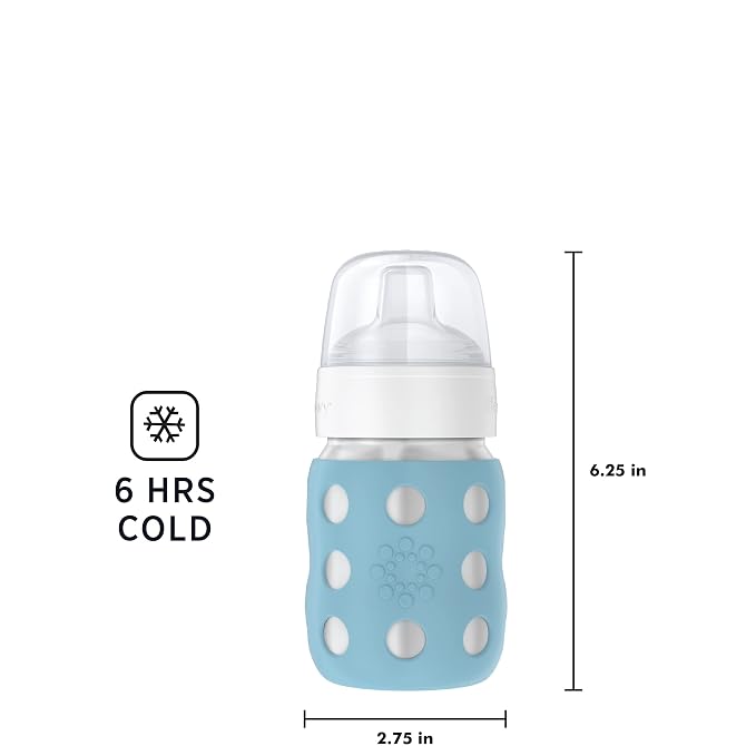 Lifefactory 8-Ounce Stainless-Steel Vacuum-Insulated Wide-Neck Baby Bottle - Image 5