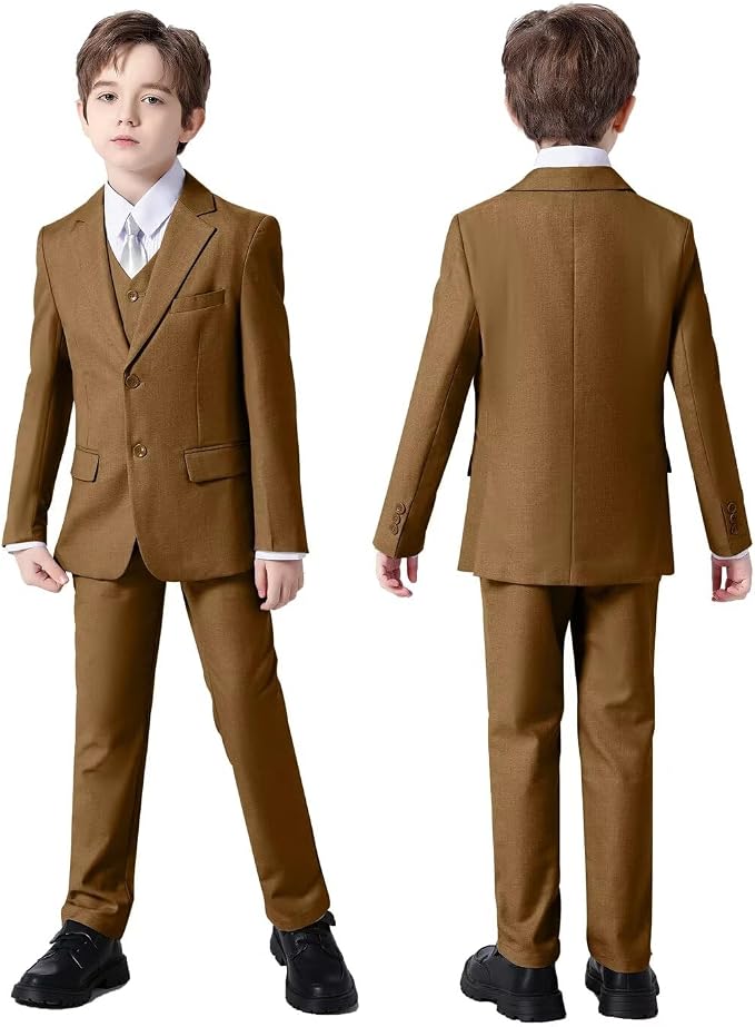 Boys Suit Set Slim Fit Kids Formal Suits Toddler Tuxedo Wedding Prom Classic - Image 5