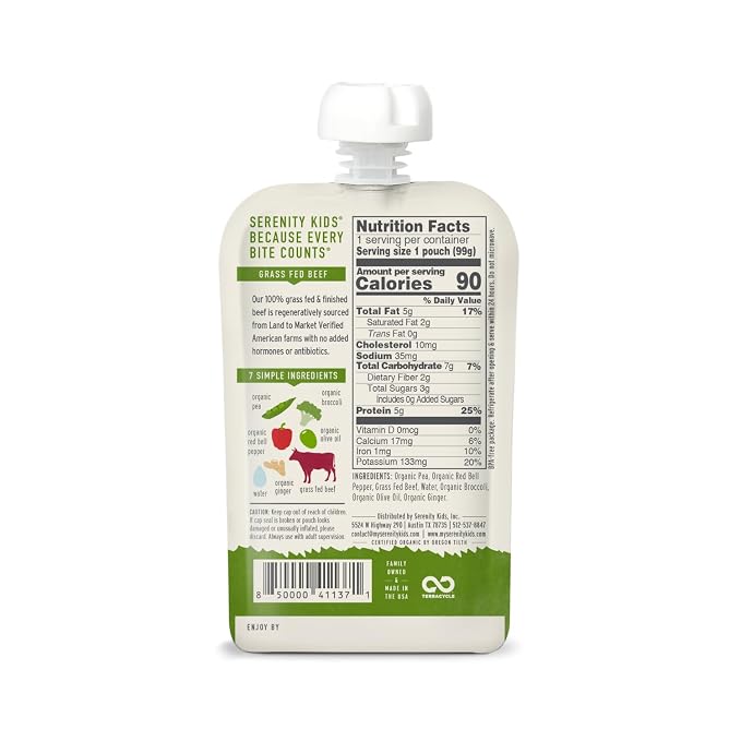 Serenity Kids 6+ Months Baby Food Pouches Puree Made - Image 2