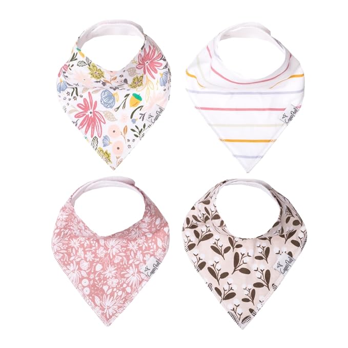 Copper Pearl 4 Pack Soft Cotton Baby Bibs by CopperPearl