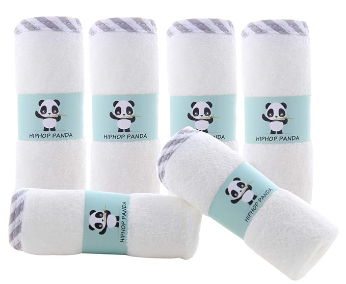 HIPHOP PANDA Baby Washcloths, Rayon Made from Bamboo by HIPHOPPANDA