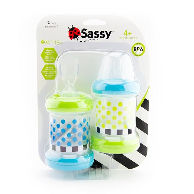 Sassy Baby Food Nurser – 4+ Months Set of 2-4oz 100% Silicone Nipple and Spoon - Image 6