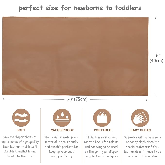 Owlowla Baby Diaper Changing Pad Portable Changing Mat Travel Changing Pad Liner - Image 4