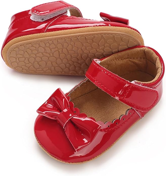 COSANKIM Baby Girls Mary Jane Flats Shoes Anti-Slip Rubber Sole Infant Toddler by COSANKIM