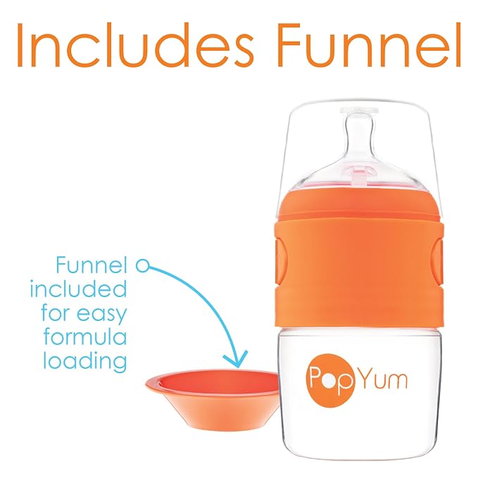 PopYum 5 oz Orange Anti-Colic Formula Making/Mixing/Dispenser Baby Bottles - Image 8