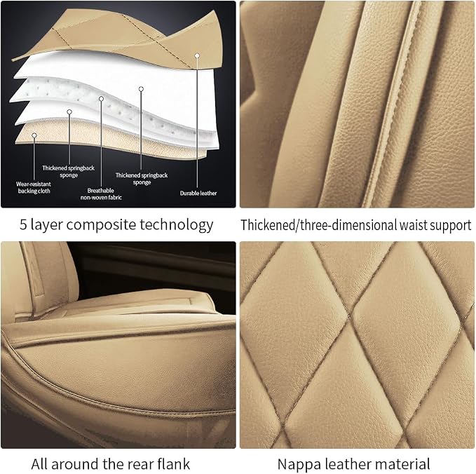 Leather Car Seat Covers for Volkswagen Atlas 2019-2023 Waterproof, Breathable - Image 6