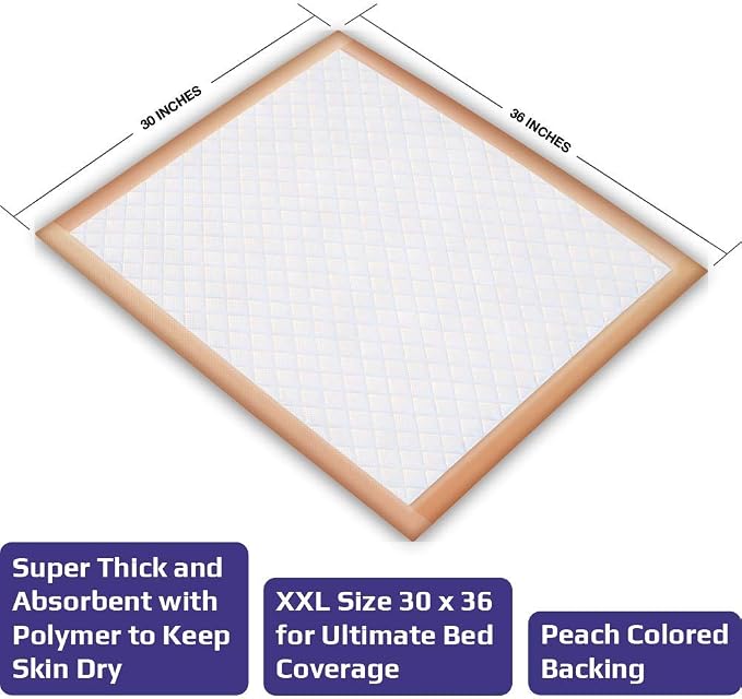Inspire XL 30 x 36 Ultra 100 Grams Super Absorbent Bed Pads - Image 7