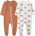 O2 BABY Baby Boys Girls Organic Cotton Zip-Front Sleeper Pajamas, Footed Sleep by O2BABY