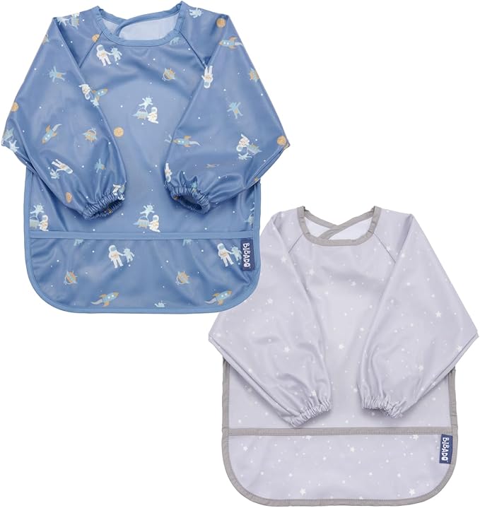 BIBaDO Mess Proof Baby Bib, 2 Pack Long Sleeve Bib, 6 month by BIBaDO