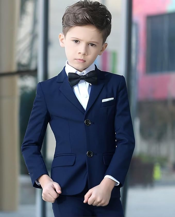 YuanLu Boys Suit for Kids Tuxedo Wedding Ring Bearer Outfit, 5 Piece Boy Slim - Image 3