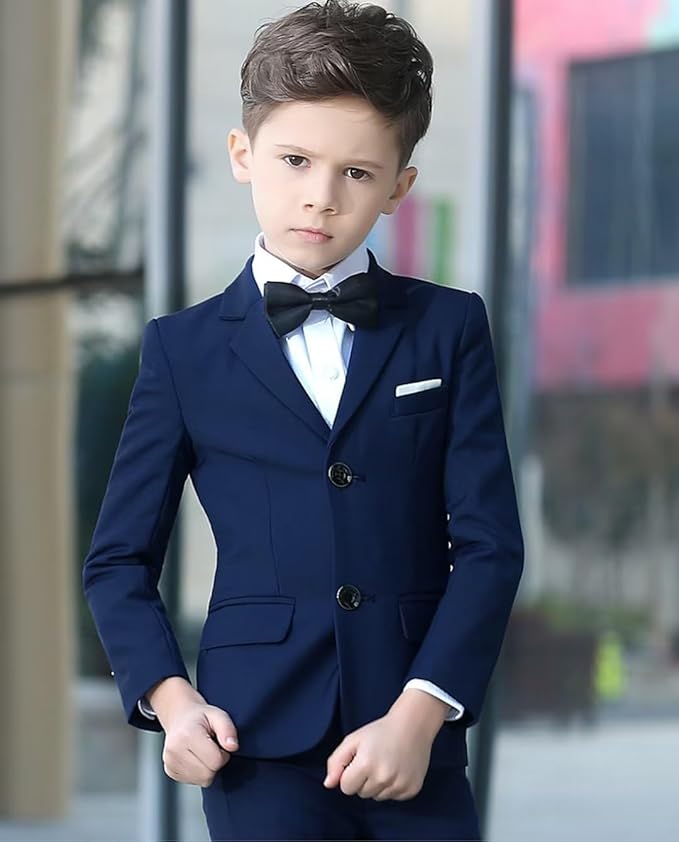 YuanLu Boys Suit for Kids Tuxedo Wedding Ring Bearer Outfit, 5 Piece Boy Slim - Image 3
