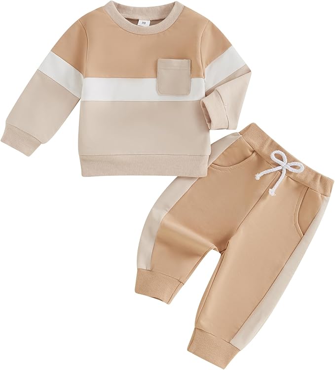 Toddler Baby Boy Fall Outfits Long Sleeve Crew Neck Pullover Sweatshirt + by Lucikamy