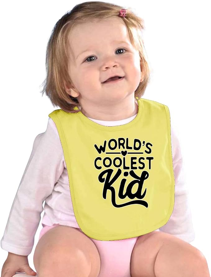 World's Coolest Kid Funny Cute Humor Infant Premium Jersey Baby Bib - Image 2