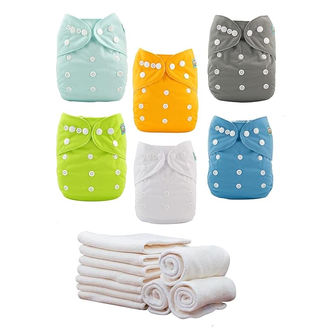 ALVABABY Baby Cloth Diapers/6 Pack by ALVABABY