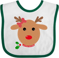 inktastic Girl Reindeer Baby Bib by Inktastic
