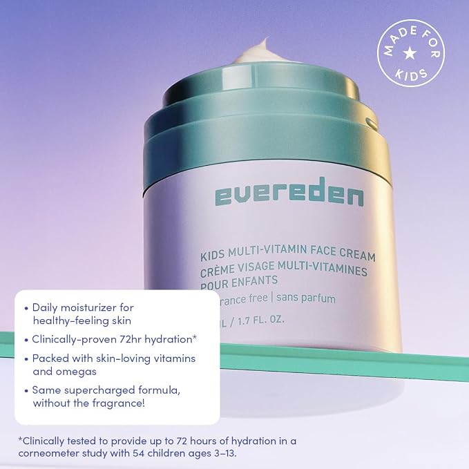 Evereden Fragrance-Free Kids Face Cream: 1.7 oz. | Unscented Face Lotion | - Image 4