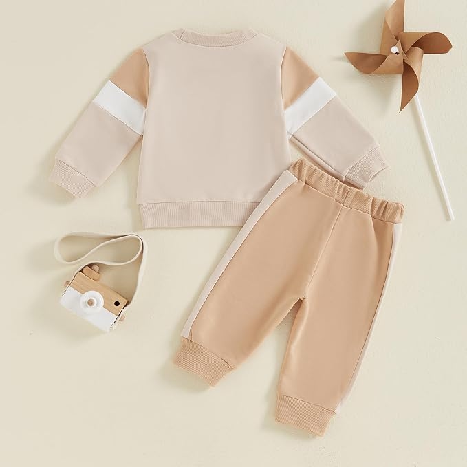 Toddler Baby Boy Fall Outfits Long Sleeve Crew Neck Pullover Sweatshirt + - Image 6