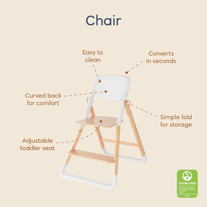 Ergobaby Evolve Baby Essentials Portable High Chair, Natural Wood - Image 5