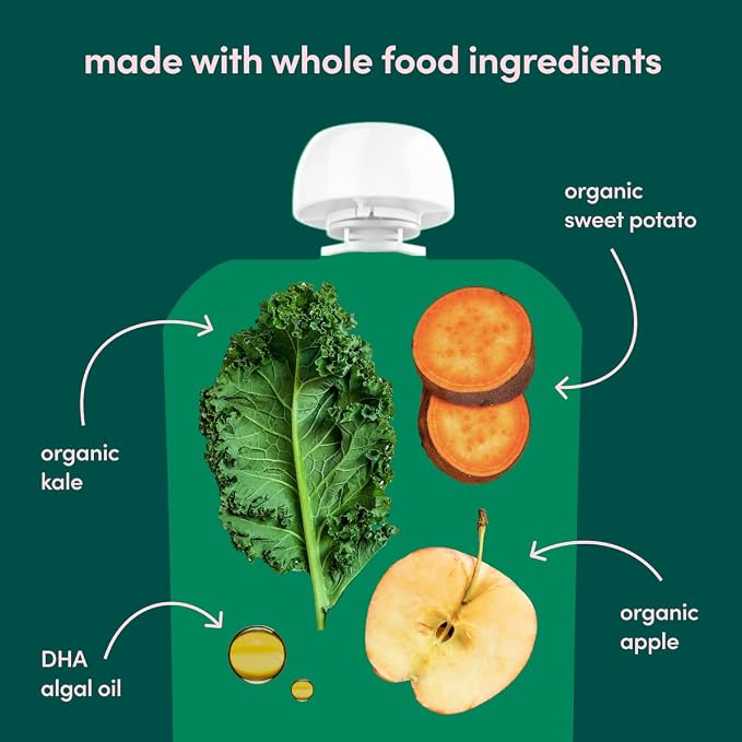 Cerebelly Organic Baby Food Pouches, Kale Sweet Potato Apple Purees, 16 - Image 4