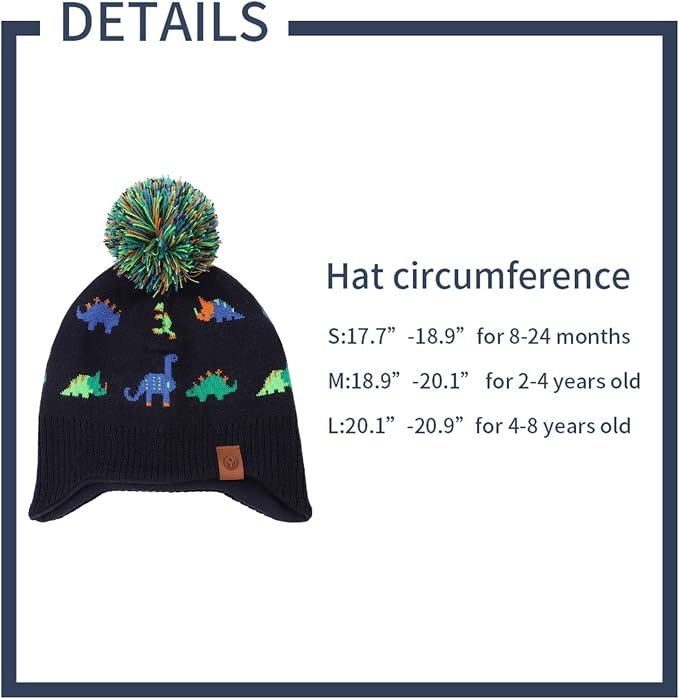 JANGANNSA Knitted Baby Hat Scarf Set Winter Warm Boys Girls Beanie Fleece - Image 6