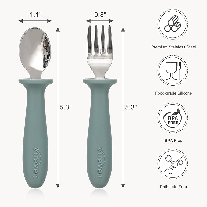 VITEVER 6 Pieces Toddler Utensils, Kids Silverware Set - Image 2