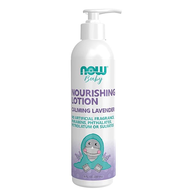 NOW Baby, Nourishing Lotion, Calming Lavender, Paraben Free, 8 Fluid Ounces by NOW
