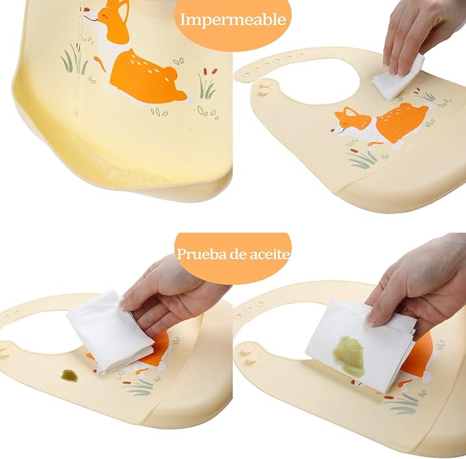 Baby Silicone Feeding Bibs - Image 4