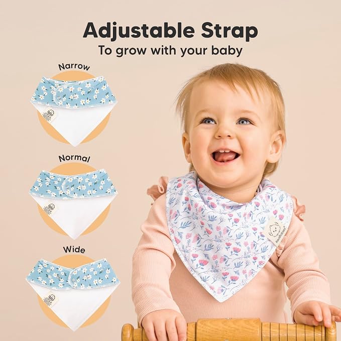 8-Pack Organic Baby Bandana Bibs - Image 3