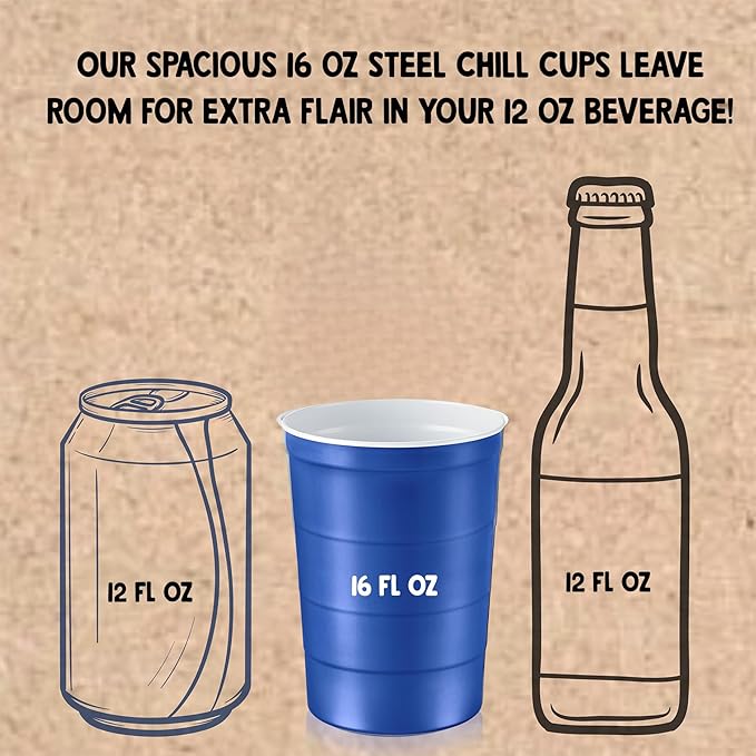 16 oz. Party Cups, Sturdy & Durable, Disposable and 100% Recyclable, Made in USA - Image 2