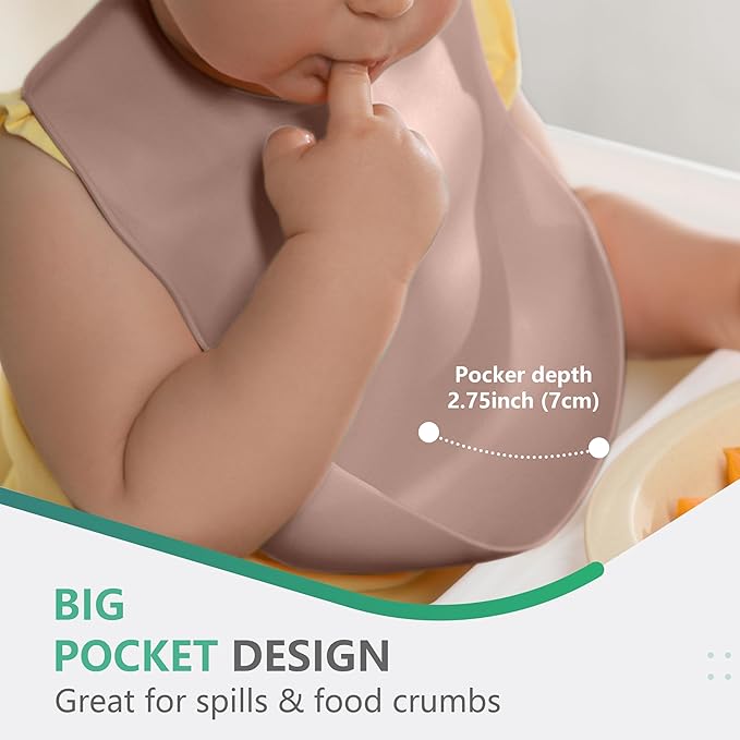 Cuddle Campus Set of 3 Silicone Bibs - Image 4