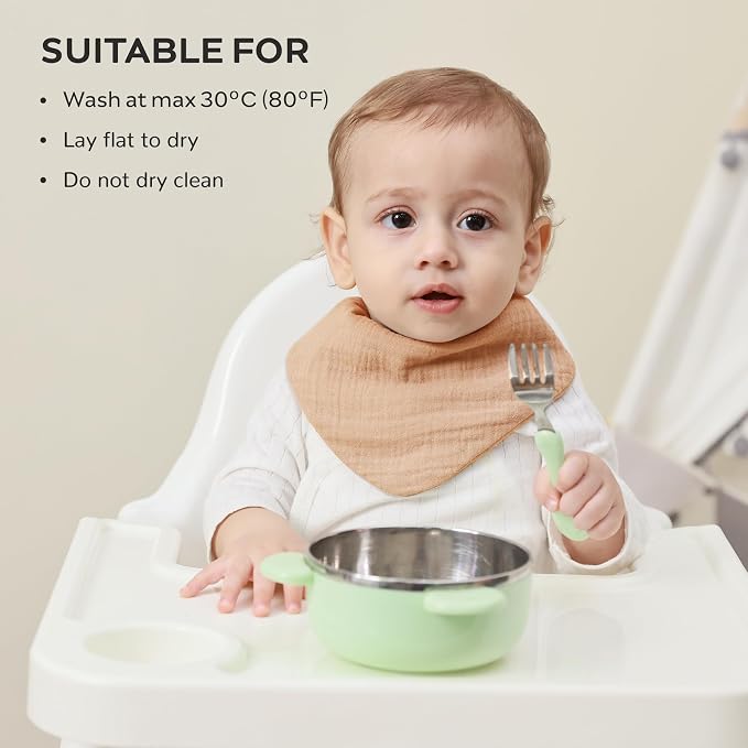 JELLYMONI 10 Pack Muslin Drool Bibs - Image 4
