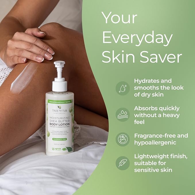 Tree to Tub Unscented Shea Butter Body Lotion - Image 3