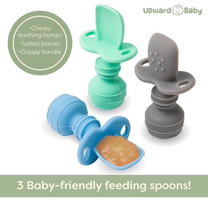 UpwardBaby Silicone Baby Spoons Self Feeding 6 Months - Image 2