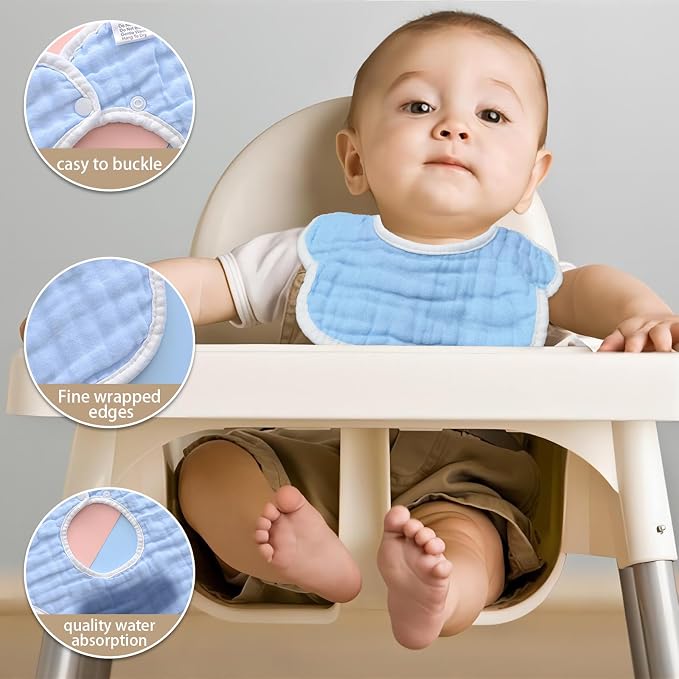 Baby Bibs Muslin Drool Teething Drooling Bibs - Image 3