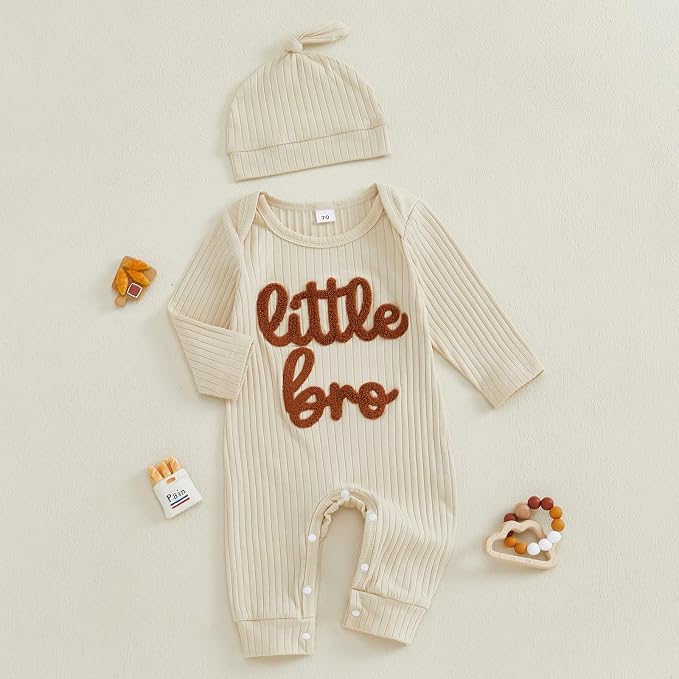 Fernvia Newborn Baby Boy Clothes Letters Print Bodysuit 3 6 9 12 18 Months Long - Image 6