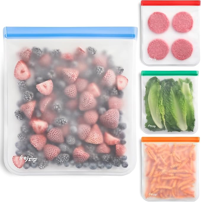 zip Gallon Reusable Bags – BPA-Free, Leak-Proof, 100% Food-Safe PEVA Reusable by rezip