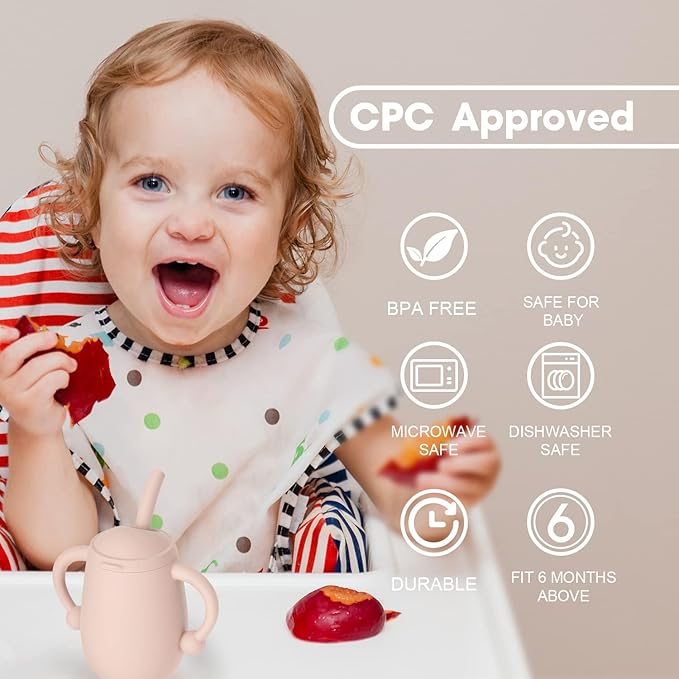 Cuddle Campus Pack of 2 Silicone Baby Training Cup, Shatterproof Toddler Sippy - Image 2