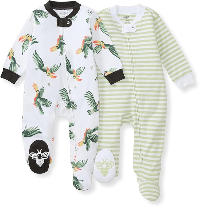 Burt’s Bees Baby Boys' One-Piece Sleep and Play 100% Organic Cotton PJs by BurtsBeesBaby