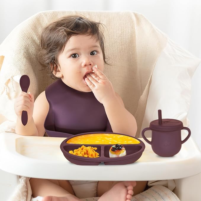 100% Silicone Baby Feeding Set, BPA Free Dishes - Image 6