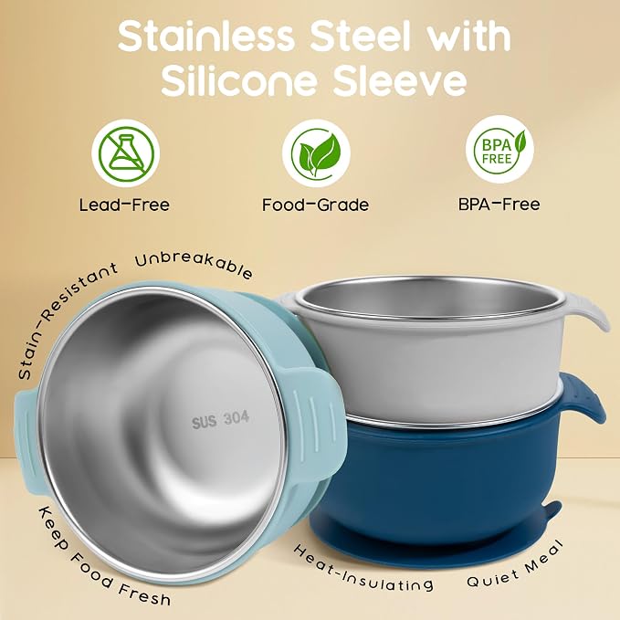 Bella's Friends Stainless Steel and Silicone Baby Bowls - Image 5