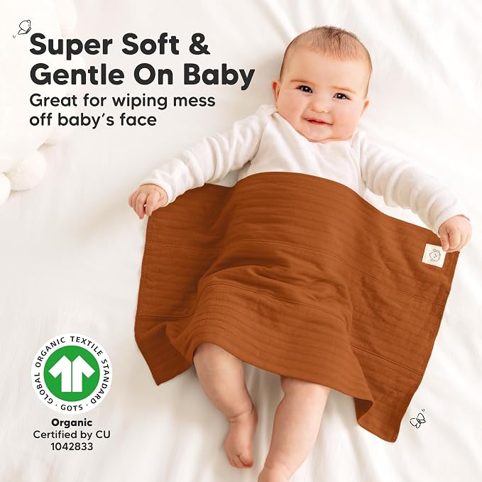 KeaBabies Organic Cotton Burp Cloths Baby Girl, Boy - Image 4