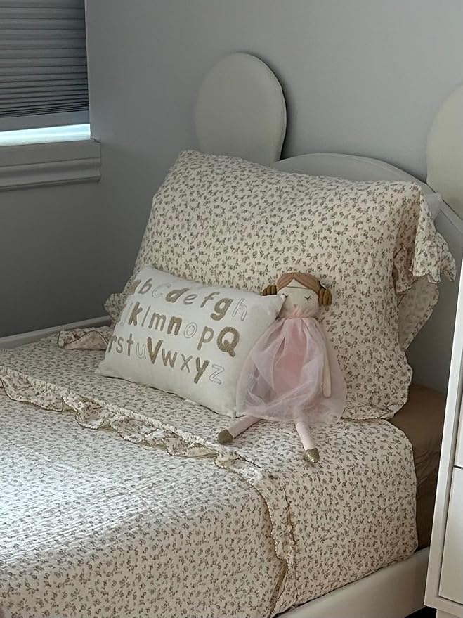 BuLuTu Camellia Floral Print Pillowcase King Muslin Cotton Pillow Case Chic - Image 7