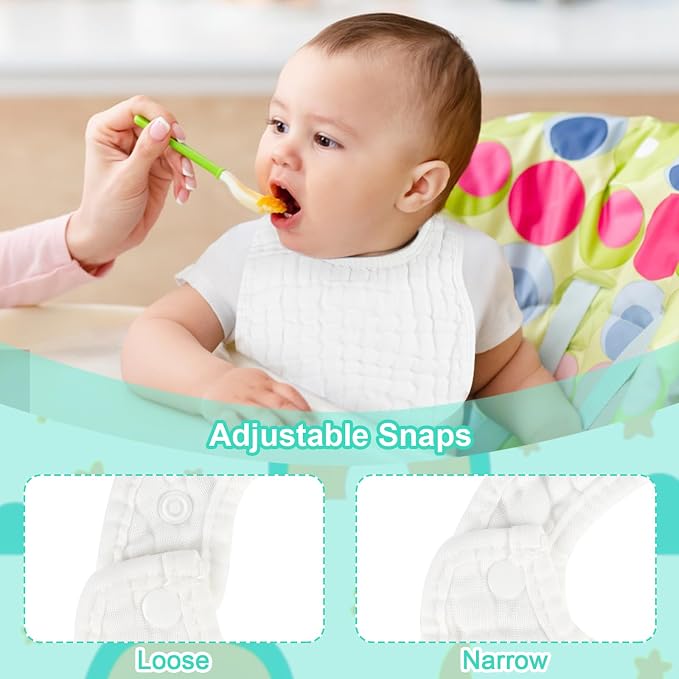 Accmor Muslin Baby Drool Bibs 6 Pack Baby Bandana Drool Bibs Soft Cotton Baby - Image 4