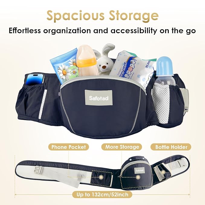 Baby Carrier Newborn to Toddler, Lightweight Ergonomic Baby Hip Seat Carrier Up - Image 5