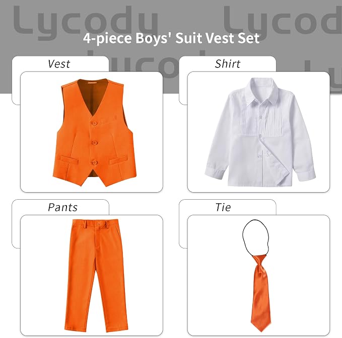 Boys Vest Set Formal Dress Suits Wedding Outfit Dresswear - Image 2