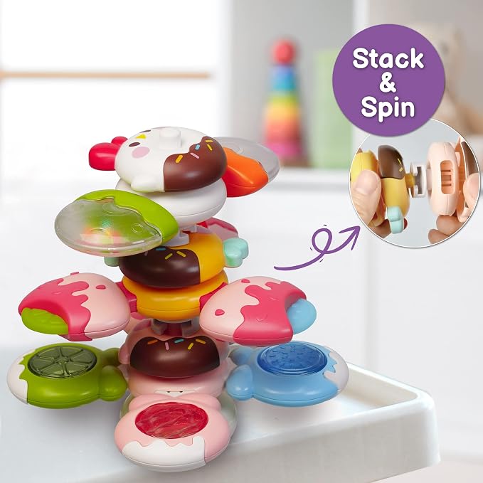 LiKee Strong Suction Cup Fidget Rotating Sensory Bath Toys - Image 2
