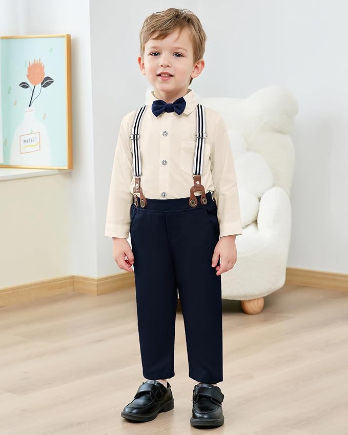 nilikastta Boy Suit Toddler Boy Outfit Boy Dress Shirt - Image 3