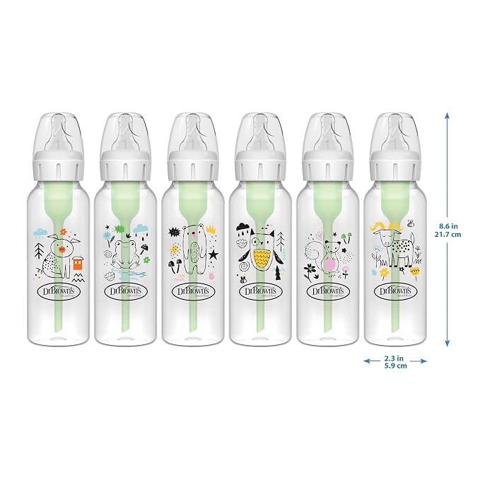 Dr. Brown's Natural Flow Anti-Colic Options+ Narrow Baby Bottle, Pig & Frog - Image 15