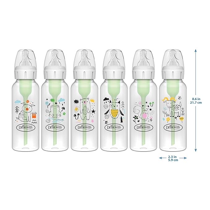 Dr. Brown's Natural Flow Anti-Colic Options+ Narrow Baby Bottle, Pig & Frog - Image 16